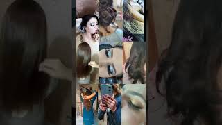 Keratin  makeup  haircut  lowlights highlights balayage ombre eyebrows threading viralvideo yt [upl. by Aizan]