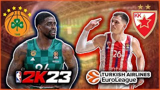 PANATHINAIKOS vs CRVENA ZVEZDA  EUROLEAGUE ROUND 28  NBA 2K23 [upl. by Radman905]