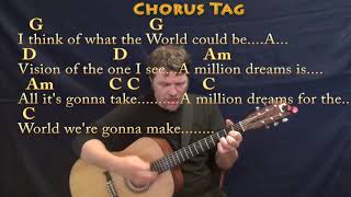 A Million Dreams The Greatest Showman Guitar Cover Lesson with ChordsLyrics  High Voice [upl. by Schubert]