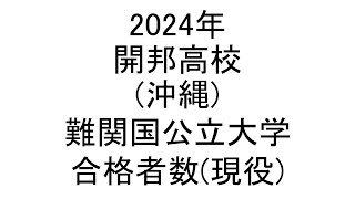 開邦高校沖縄 2024年難関国公立大学合格者数現役 [upl. by Ariaes]