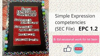 How to do BED sessional work SECSimple Expressional Competencies B Ed 1st Sem File  EPC 12 [upl. by Mame]