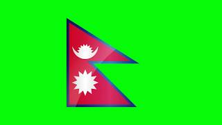 Nepal Flag Green Screen Animation [upl. by Nohs]