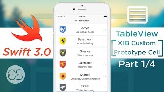 TableView  XIB Custom Cells  Swift 3 14 [upl. by As479]