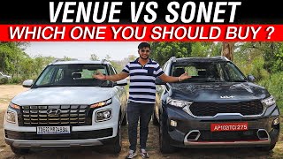 Venue Facelift 2023 vs Kia Sonet  Detailed Test Drive Review Comparison [upl. by Mohn]