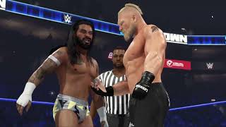 WWE Smackdown 2023 Santos Escobar vs Brock Lesnar 2K23 [upl. by Nivlek424]