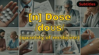 n Dose meaning quantity of medicine with 5 examples [upl. by Negris]