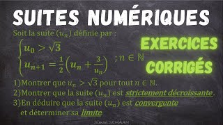 Exercice sur les Suites Numériques Bac [upl. by Gladis]