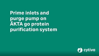 Perform pump wash prime and purge pump on ÄKTA™ go protein purification system [upl. by Ailsa]