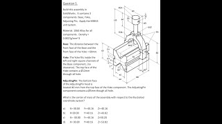 Solidworks CSWA Sınav Montaj Çizimi [upl. by Alyose]