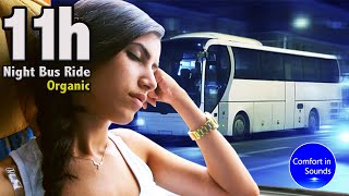 No Loop Night Bus Ride Sound Interior Bus Ambience Organic Sound White Noise Heater Sound 432hz [upl. by Kopans987]