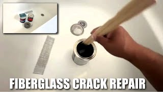 How to repair a crack in a Fiberglass Bathtub  FIBERGLASS REPAIR USING MESH TAPE AND BONDO GLASS [upl. by Itnavart]