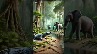 🐊  🐘  🤯 shorts animals elephant crocodile boom [upl. by Atil428]