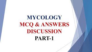 MYCOLOGY IMPORTANT MCQ PART1FUNGUSMICROBIOLOGYANSWER amp OPTION DISCUSSION [upl. by Yhtimit]