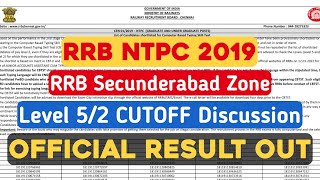 RRB SECUNDERABAD OFFICIAL CBT 2 RESULT OUT  RRB SECUNDERABAD ZONE LEVEL 52 CUTOFF DISCUSSION [upl. by Radcliffe568]