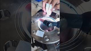 Welding process of stranded pipe flange Good tools and make work easy tig welding shorts [upl. by Olrak]