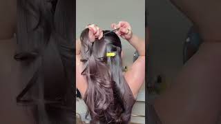 take 2 hair ties amp make them 1 for lots of volumeee 📈 hairtok halfuphalfdown volumeponytail [upl. by Ahsim]