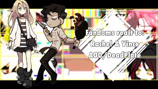 Fandoms react to Angels of deathDead Plate Rachel Gardner and Vincent Charbonneau [upl. by Yurik]