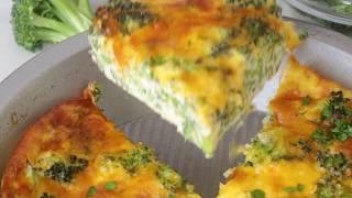 Crustless Broccoli Cheddar Quiche Recipe [upl. by Narra]