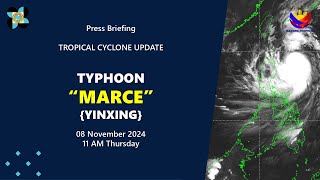 Press Briefing Typhoon MarcePH Yinxing at 11 AM  November 08 2024  Friday [upl. by Darken]