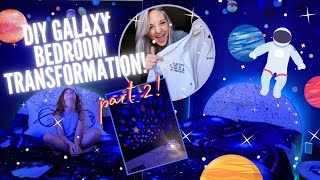 diy galaxy inspired bedroom makeover  PART 2  THE BIG REVEAL [upl. by Ayidah749]