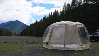 Feedback Solo Setup and Fold Down of Alvantor 15×15 Bubble Tent Camping Adventure [upl. by Nivra]