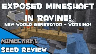 Exposed Mineshaft in Ravine amp Huge Overhangs  Minecraft 172 Seed [upl. by Verlee]