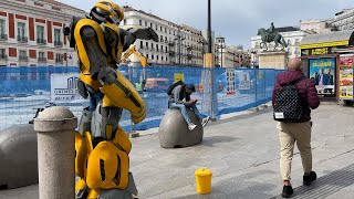 Travel destination TRANSFORMERS IN MADRID Spain Walking 4k [upl. by Beshore]