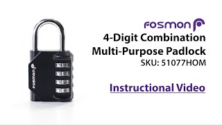 4Digit Combination MultiPurpose Padlock 51077HOM Instructional Video [upl. by Nolham]