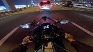 My ZX10R Stuck In DUBAI TRAFFIC 4K Night POV [upl. by Htenek582]