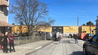 Quick video from the Train vs Tractor Trailer on N Bedford St in Carlisle [upl. by Sivartal]