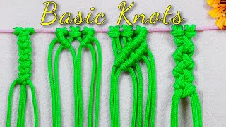 Basic macrame knots for beginners Macrame tutorial [upl. by Broucek382]