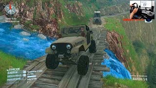 CRUCE DE PUENTE ALTO Y PELIGROSO  CAMIONETAS JEEP  SPINTIRES MOD RUNNER [upl. by Kabab766]