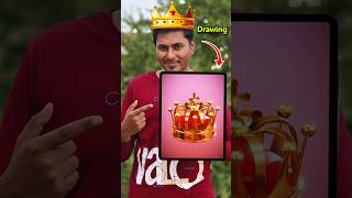 😱 Photo Realistic 👑 King Crown Drawing art artist viralvideo DadsChallengeOfficial [upl. by Harden]