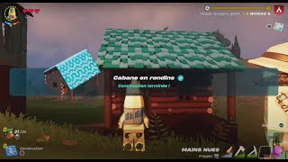 COMMENT CONSTRUIRE UNE CABANE EN RONDINS DANS UN MONDE SURVIE SUR LEGO FORTNITE [upl. by Aranaj]