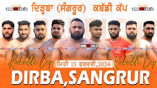 🔴LIVE DIRBA SANGRUR KABADDI CUP 13 FEBRUARY 2024Kabaddi123 [upl. by Blayze]