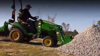 John Deere QuikPark™ Loader  1025R vs Kubota BX [upl. by Beckie]