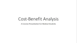 Cost Benefit Analysis PSM  For Medical Students [upl. by Heater]