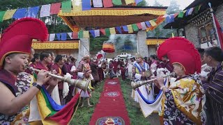 Honorary Procession of Dungse Thinley Norbu Yangsi amp Garab Rinpoche In Bumthang [upl. by Dnomder]