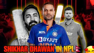 Shikhar Dhawan in NPL  NPL is BIGGER THAN MANY LEAGUES NOW  Karnali Yaks rocks  NPL [upl. by Nosnev]