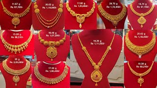 Latest 22k gold necklace designs with weight and price  Shridhi Vlog [upl. by Akibma]