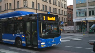 Sweden Stockholm bus 2 ride from Tjärhovsplan to Norrmalmstorg [upl. by Aij]