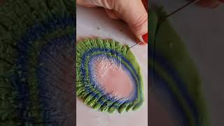 Polymer clay tutorial Peacock feather brooch [upl. by Wassyngton]