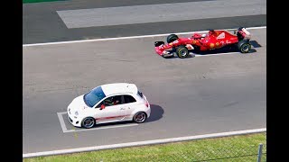 Ferrari F1 2017 vs Fiat 500 Abarth EsseEsse  Monza [upl. by Auston]