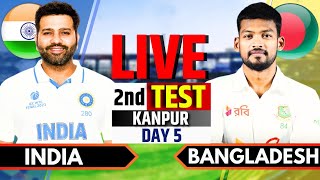 India vs Bangladesh 2nd Test Day 5  IND vs BAN Live  India vs Bangladesh Live Score amp Commentary [upl. by Ximenez966]