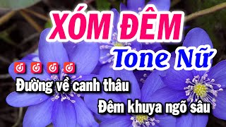 Karaoke Xóm Đêm Tone Nữ Dễ Hát  Nhạc Sống Tuyết Nhi [upl. by Grishilde]