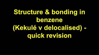 Quick revision  Structure and bonding in benzene [upl. by Yeleak]