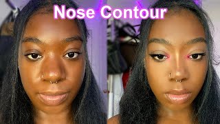 How To Contour Your Nose For Beginners ♡ dark skin friendly ♡ [upl. by Filippa931]