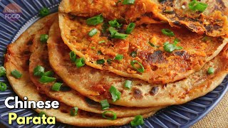 సూపర్ టేస్టీ చైనీస్ పరాటా  Spicy amp Tasty Chinese Aloo Parata recipe Aloo parataVismaiFood [upl. by Elesig]