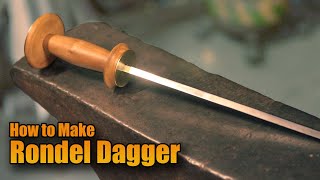 How to make a Medieval Rondel Dagger Forging a Renaissance Knife from Scrap metal Manning Imperial [upl. by Radmen788]