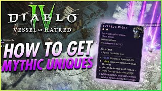 Diablo 4  Season 6 Mythic Unique Full Farming Guide Vessel of Hatred [upl. by Nniroc]